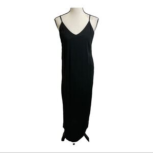 Joes maxi slip on crisscross back v neck rayon dress black size small.